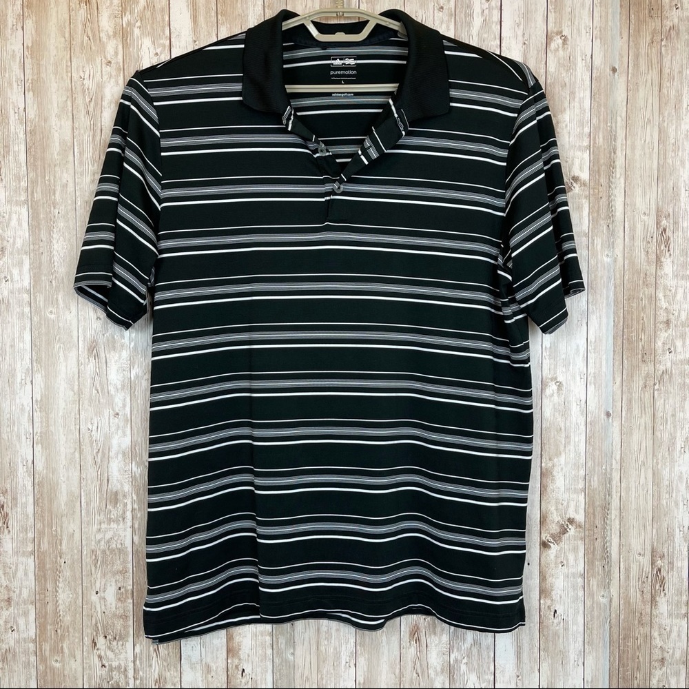 Adidas Golf Puremotion Striped Polo Size Large
